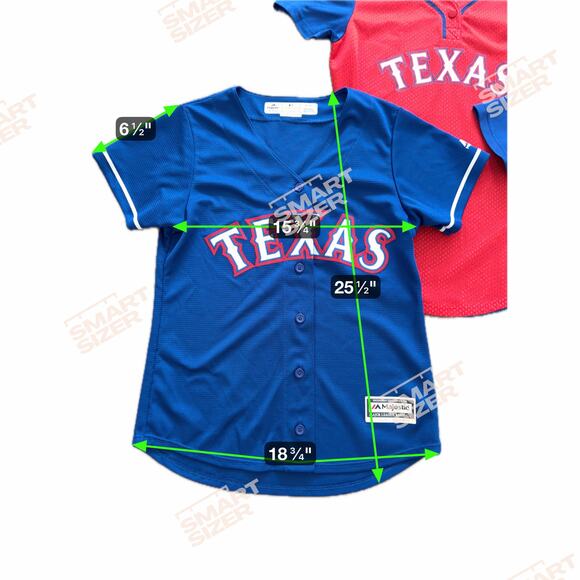 Texas Rangers 3 Women's Shirt Lot Baseball Jersey Style Majestic S M Red Blue - Picture 6 of 9